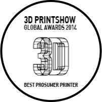 3D Printshow Global Awards award badge: Best prosumer printer, 2014