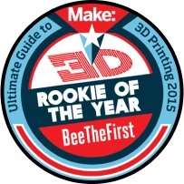 Make: award badge: 3D printing rookie of the year, 2015