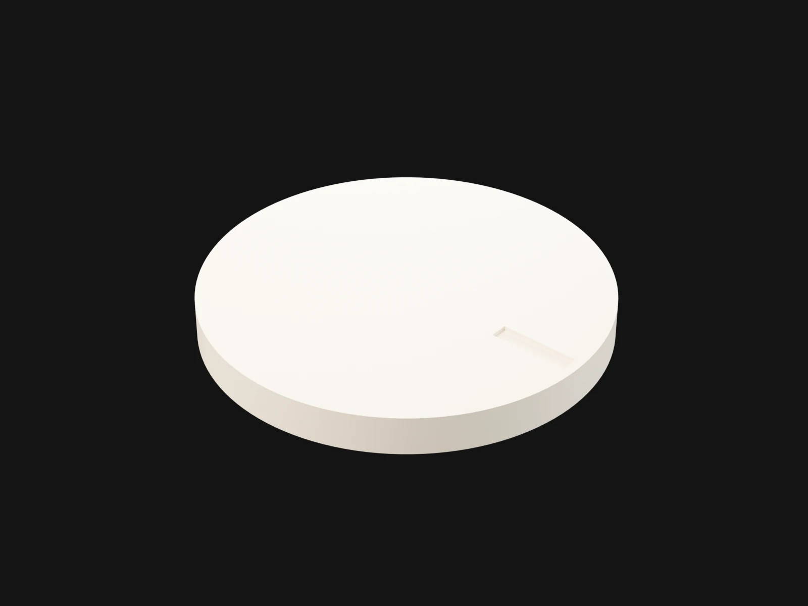 The flat white round cassette that holds the 48 cells