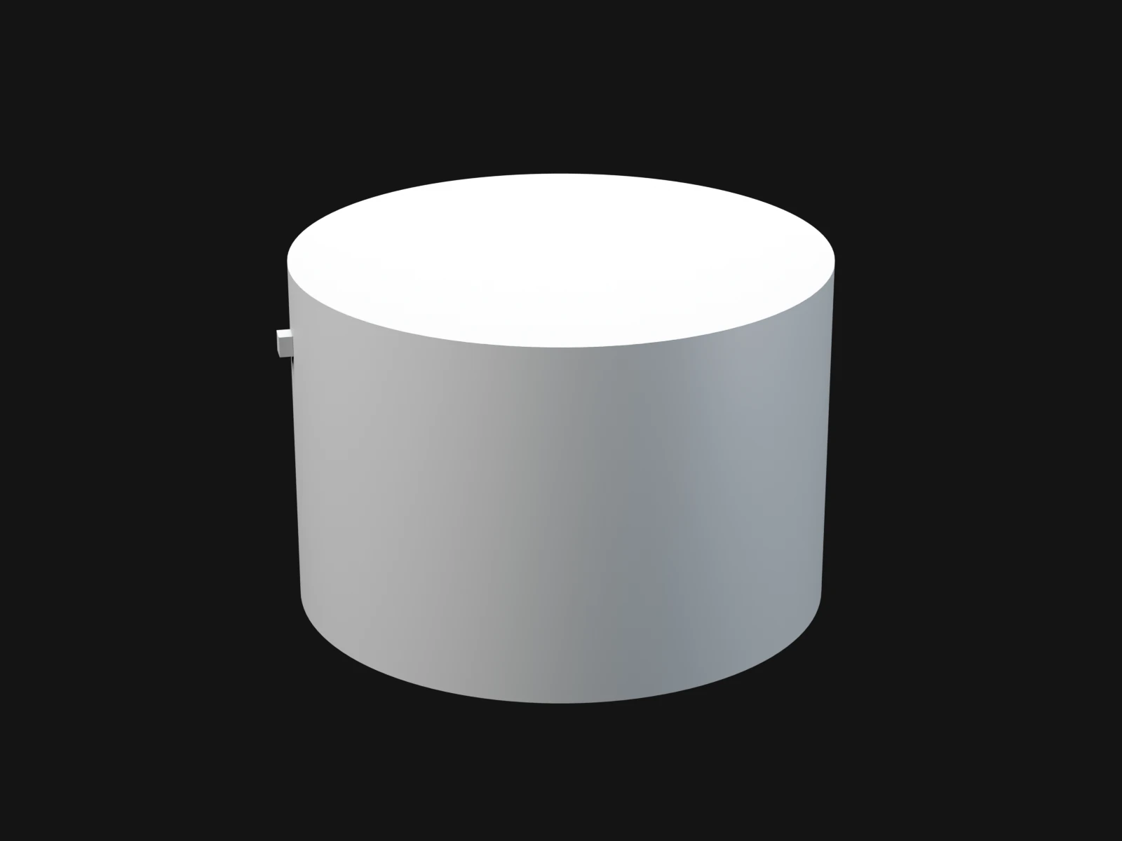 A plain grey cylinder