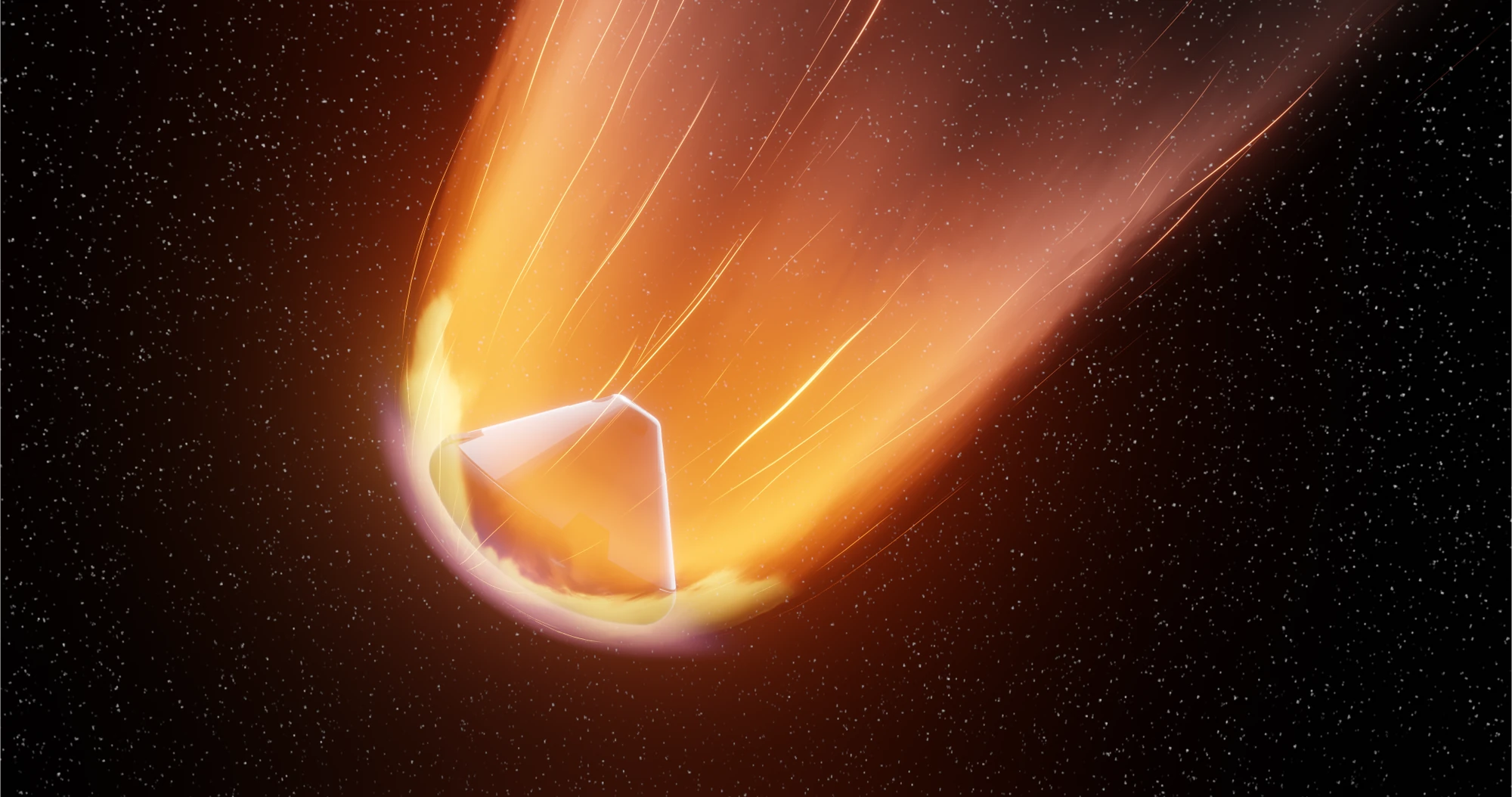 Render of the Nazaré capsule in orbit