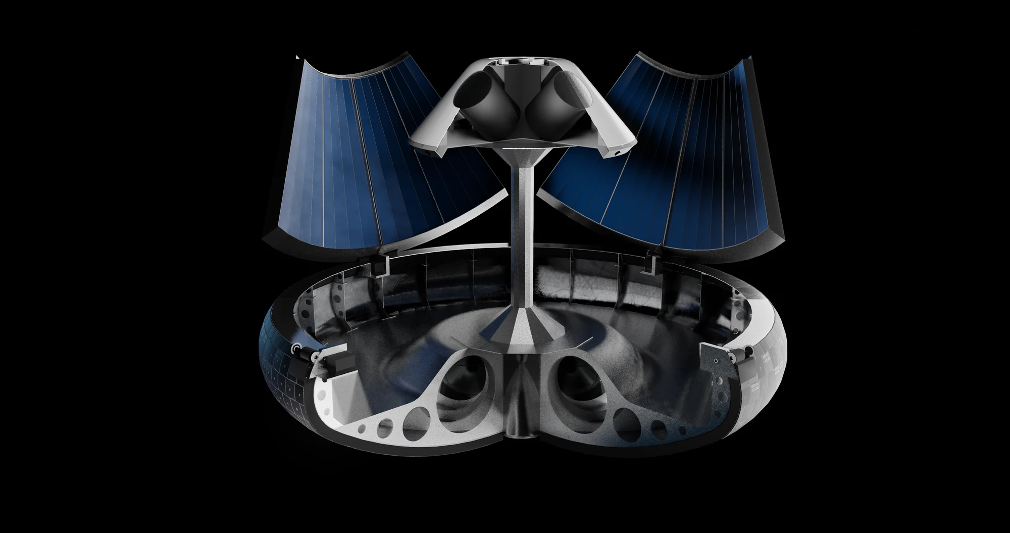 Cut section of the capsule showing the payload bay