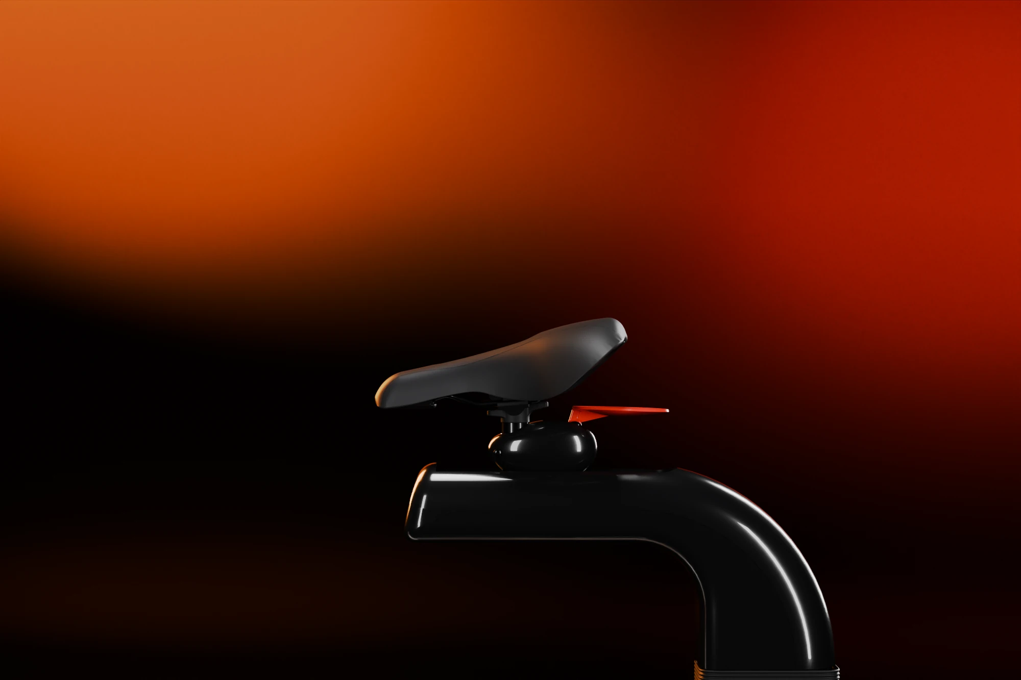 Close view of the v2 saddle on its tray above the black rear arm